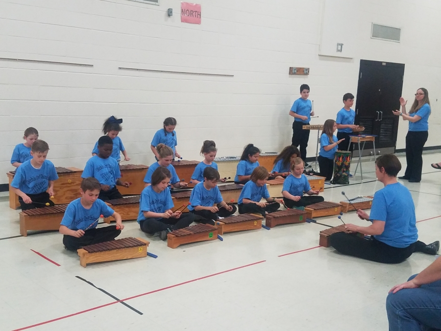 Children playing musical instruments 